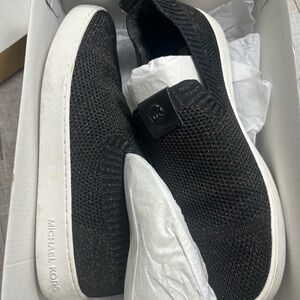 Michael Kors Black Knit Slip-On Women's Athletic Shoes